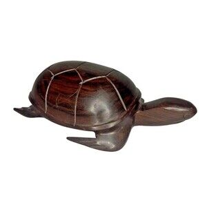 Hand Carved Ironwood Mahogany Sea Turtle Wood Mexico Brown Vintage 3lb